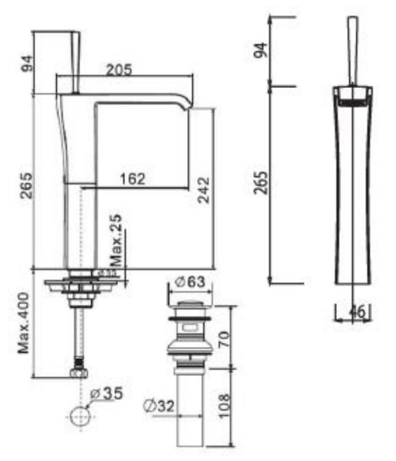 Vòi Lavabo American Standard WF-0603 (WF0603) Nobile Nóng Lạnh Thân Cao