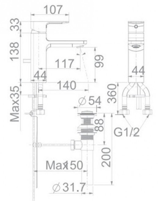 Vòi Lavabo American Standard WF-1301BHG (WF1301BHG) Nóng Lạnh Màu Ghi