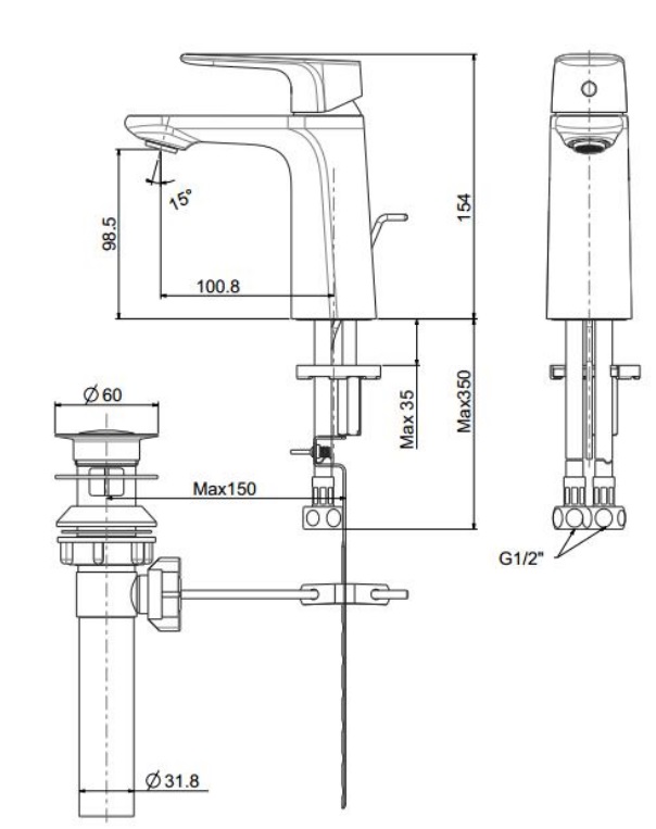 Vòi Lavabo American Standard WF-1701WS Signature Nóng Lạnh Màu Vàng Hồng