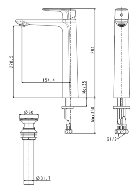 Vòi Lavabo American Standard WF-1702HG Signature Thân Cao Màu Xám Đen