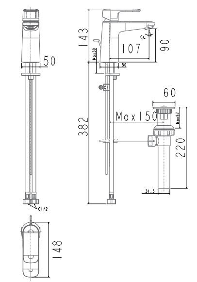 Vòi Lavabo American Standard WF-1M01 (WF1M01) Loven Nóng Lạnh