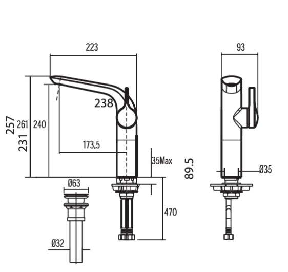 Vòi Lavabo American Standard WF-6802 (WF6802) IDS Nóng Lạnh