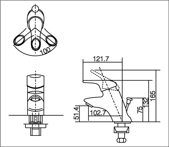 Vòi Rửa Lavabo Inax LFV-102S (LFV102S) Nóng Lạnh