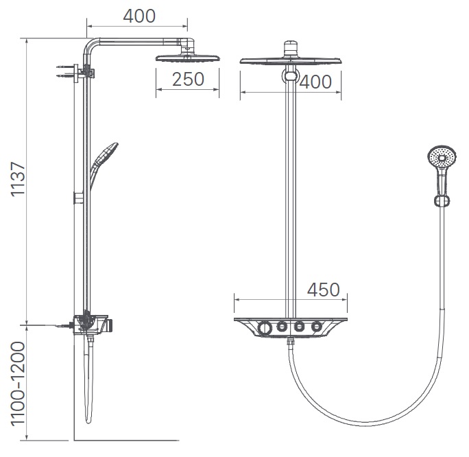 Vòi Sen Cây Nhiệt Độ Inax BFV-655T (BFV655T) Cao Cấp