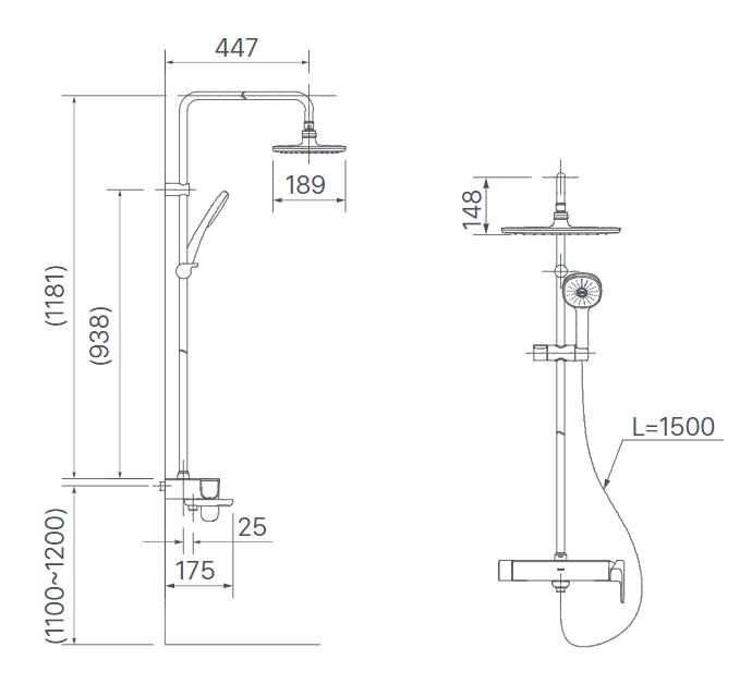 Vòi Sen Cây Tắm Inax BFV-635S (BFV635S) Nóng Lạnh