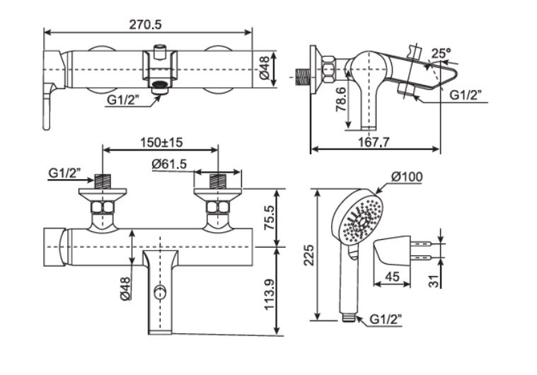 Vòi Sen Nóng Lạnh American Standard Active WF-3911 (WF3911)