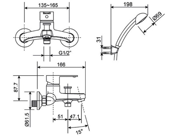 Vòi Sen Nóng Lạnh American Standard Seva WF-6511 (WF6511)