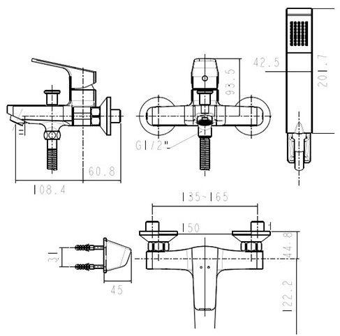 Vòi Sen Nóng Lạnh American Standard WF-0411 (WF0411) Concept Square 