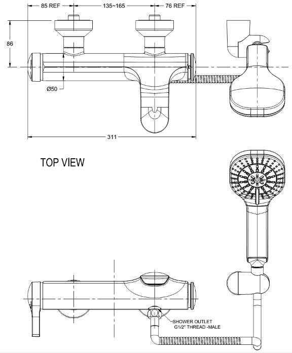 Vòi Sen Tắm American Standard IDS WF-6811 (WF6811) Nóng Lạnh