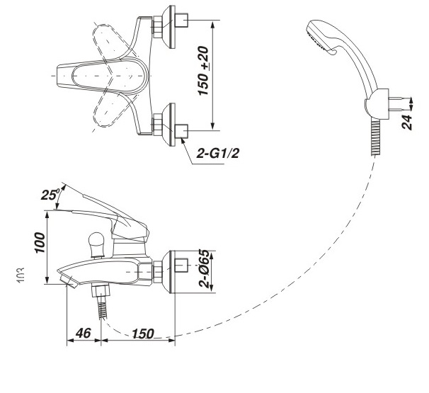 Vòi Sen Tắm Inax BFV-283S (BFV283S) Tay Sen Massage Vòi Sen Tắm Inax BFV-283S (BFV283S) Tay Sen Massage