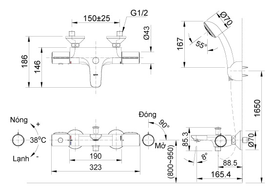 Vòi Sen Tắm Inax BFV-3413T-3C (BFV3413T3C) Nhiệt Độ Cao Cấp Vòi Sen Tắm Inax BFV-3413T-3C (BFV3413T3C) Nhiệt Độ Cao Cấp