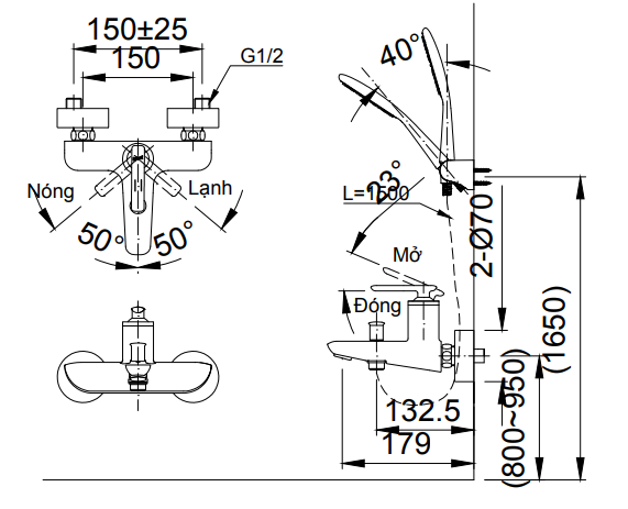 Vòi Sen Tắm Inax BFV-4103S-5C (BFV4103S5C)