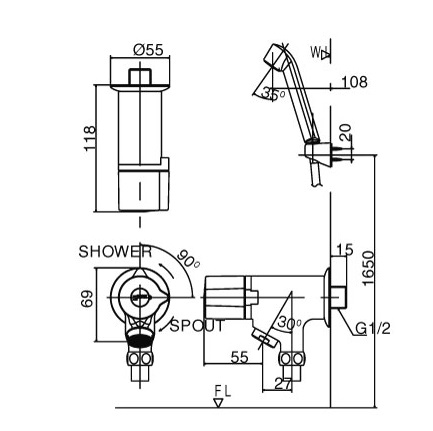 Vòi Sen Tắm Tay Nhựa INAX BFV-10 (BFV10)