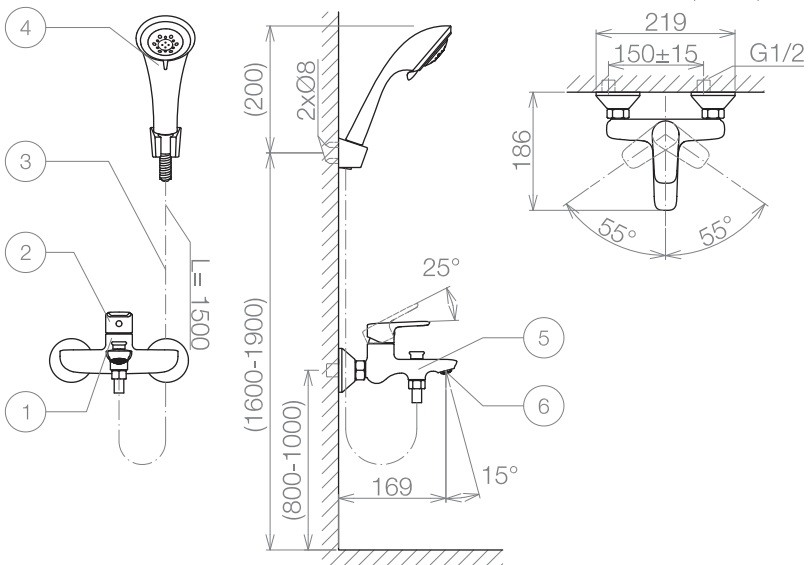 Vòi Sen Tắm Viglacera VG532 Nóng Lạnh Vòi Sen Tắm Viglacera VG532 Nóng Lạnh