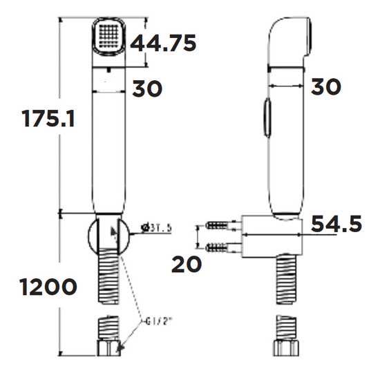 Vòi Xịt Toilet American Standard WF-TS28CW (WFTS28CW) Màu Crom